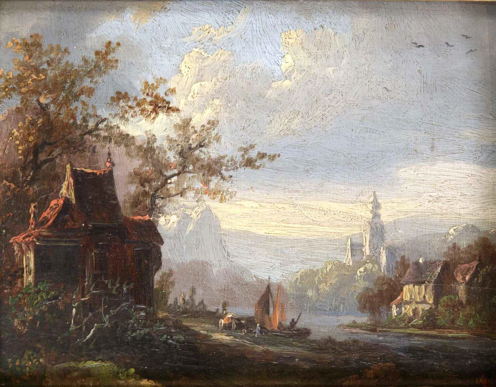 1820-François Gurnet - Paesaggio belga